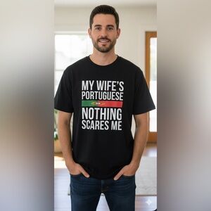 Red and Black Short Sleeve Tee with Bold Statement